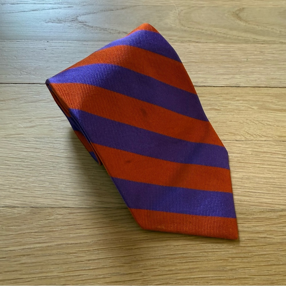 J. Crew | Striped Orange and Purple (Clemson Tigers Colors) Men's Tie